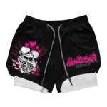 Black Hellstar Print Gym Shorts