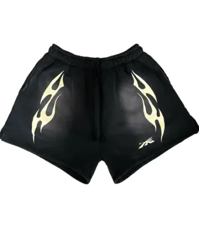 Black Hellstar Flame Shorts