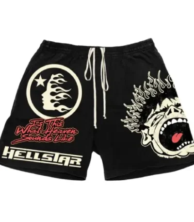 Black Vintage Hellstar Studios Noise Shorts