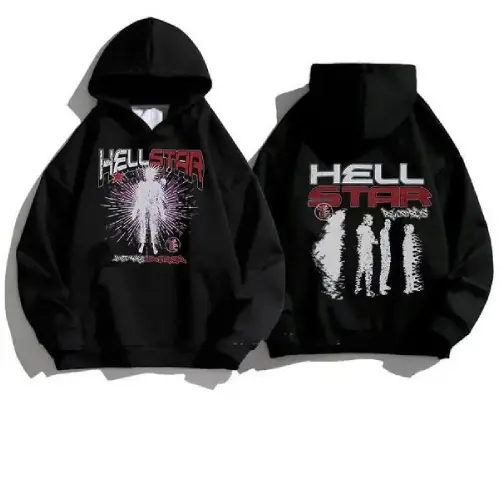 Black Vintage Hellstar Studios Retro Hoodie